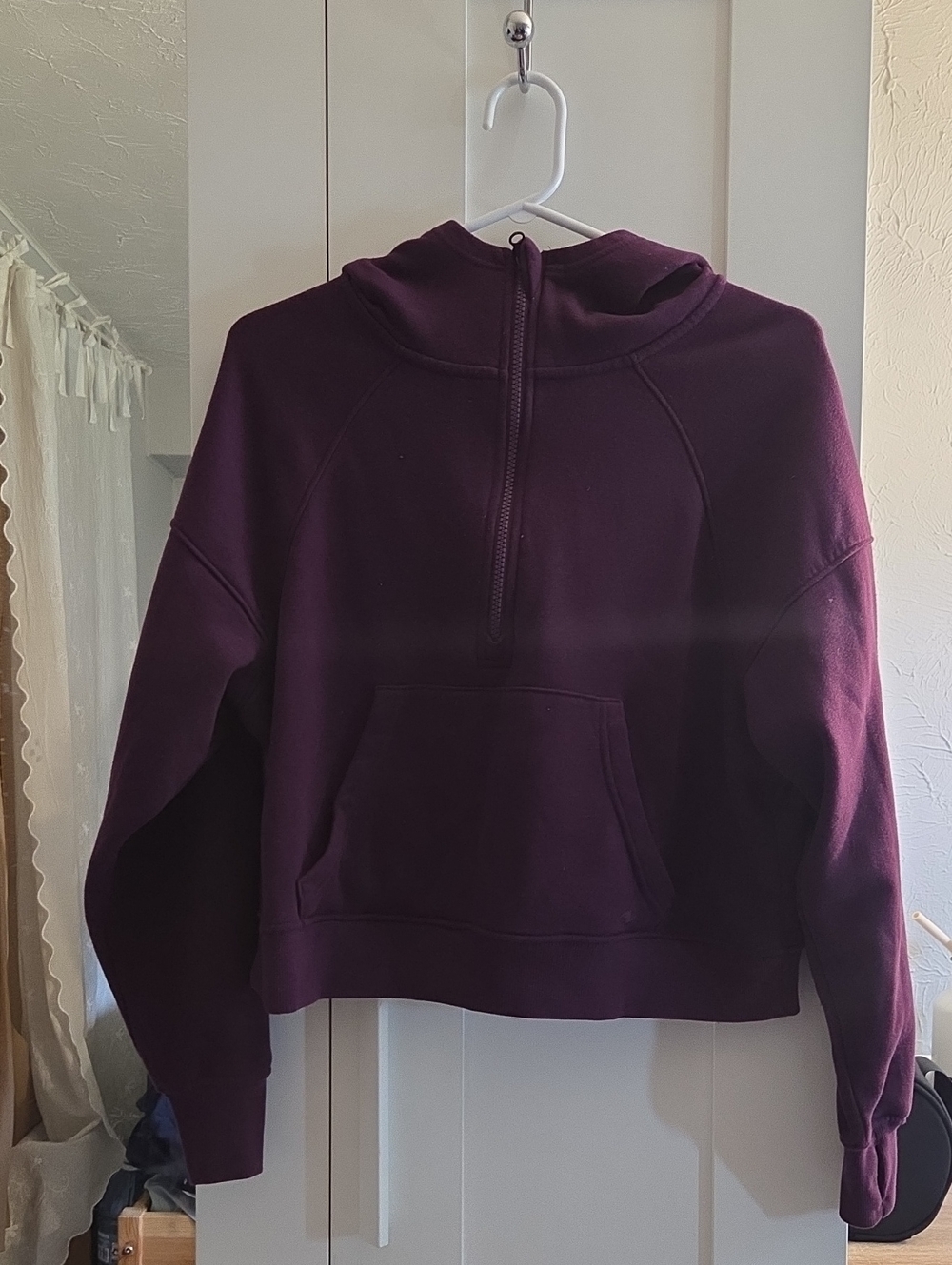 Women’s Half-Zip Hooded Pullover Sweatshirt - Plum